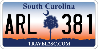 SC license plate ARL381