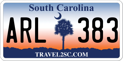 SC license plate ARL383