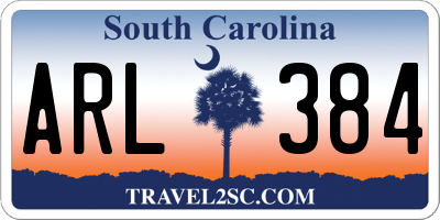 SC license plate ARL384