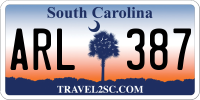 SC license plate ARL387