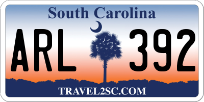 SC license plate ARL392