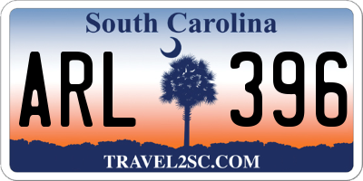 SC license plate ARL396