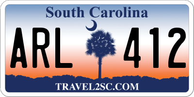 SC license plate ARL412