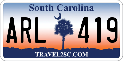 SC license plate ARL419