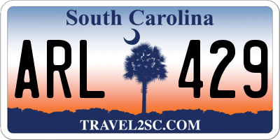 SC license plate ARL429