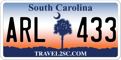 SC license plate ARL433