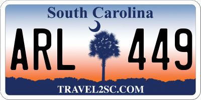 SC license plate ARL449