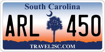 SC license plate ARL450