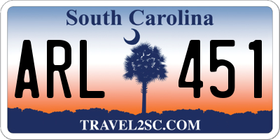 SC license plate ARL451