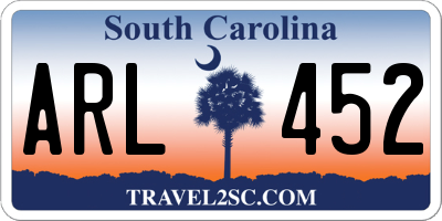 SC license plate ARL452