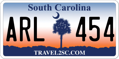 SC license plate ARL454