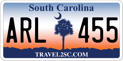 SC license plate ARL455