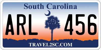 SC license plate ARL456