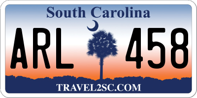 SC license plate ARL458