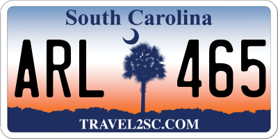 SC license plate ARL465