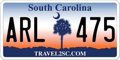 SC license plate ARL475