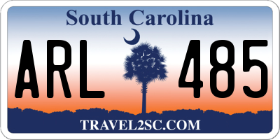 SC license plate ARL485