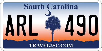 SC license plate ARL490