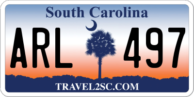 SC license plate ARL497