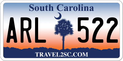 SC license plate ARL522