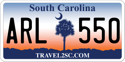 SC license plate ARL550