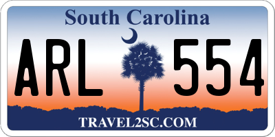 SC license plate ARL554