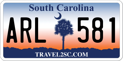 SC license plate ARL581