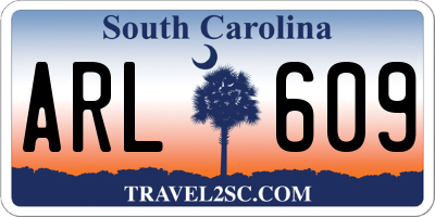 SC license plate ARL609