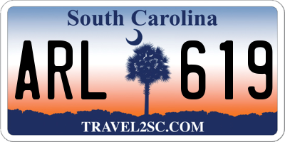 SC license plate ARL619