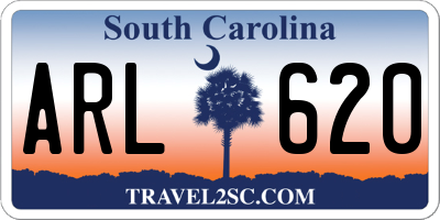 SC license plate ARL620