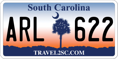 SC license plate ARL622