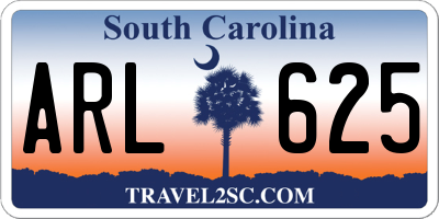 SC license plate ARL625