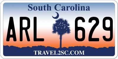 SC license plate ARL629