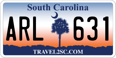 SC license plate ARL631