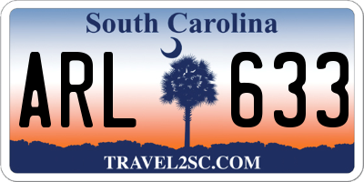 SC license plate ARL633