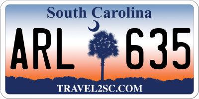 SC license plate ARL635