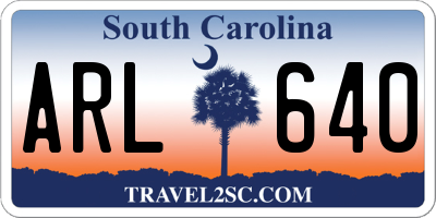 SC license plate ARL640