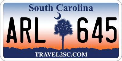 SC license plate ARL645