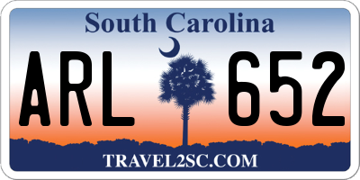 SC license plate ARL652