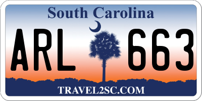 SC license plate ARL663