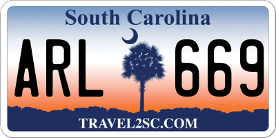 SC license plate ARL669