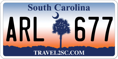 SC license plate ARL677