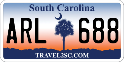 SC license plate ARL688