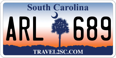 SC license plate ARL689