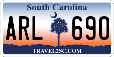 SC license plate ARL690