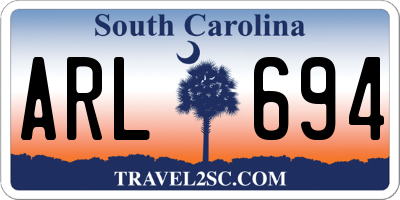 SC license plate ARL694