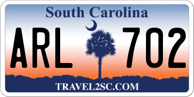 SC license plate ARL702