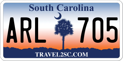 SC license plate ARL705