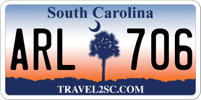 SC license plate ARL706
