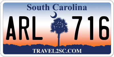 SC license plate ARL716